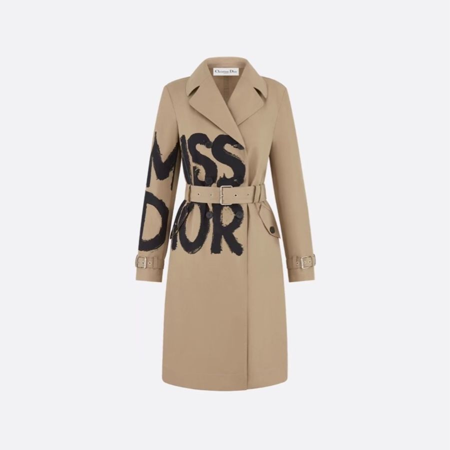 [6折］全新 Christian Dior  限量藝術印花 卡其色風外套  Runway款 42號-5