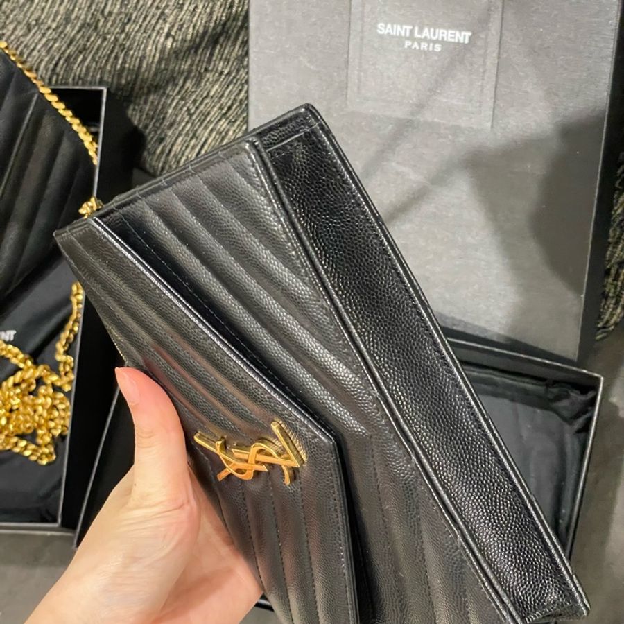 99新全配🈶️購證❤️ ysl #黑金 #荔枝皮 #woc #鏈條包-1