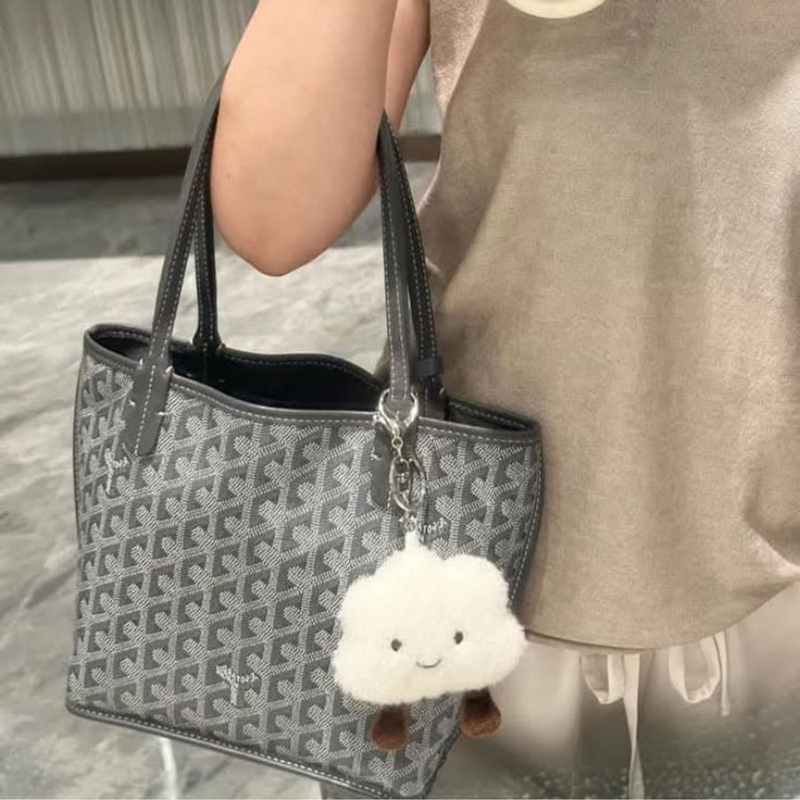 Goyard Anjou mini tote 牛皮雙面迷你 托特子母包 購物包 經典灰-0