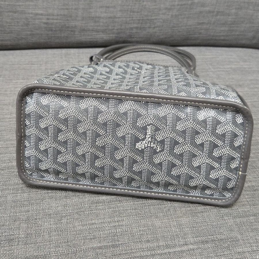 Goyard Anjou mini tote 牛皮雙面迷你 托特子母包 購物包 經典灰-16