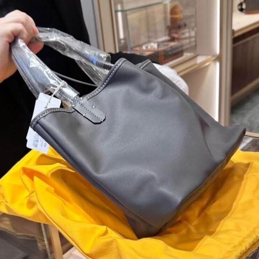 Goyard Anjou mini tote 牛皮雙面迷你 托特子母包 購物包 經典灰-19