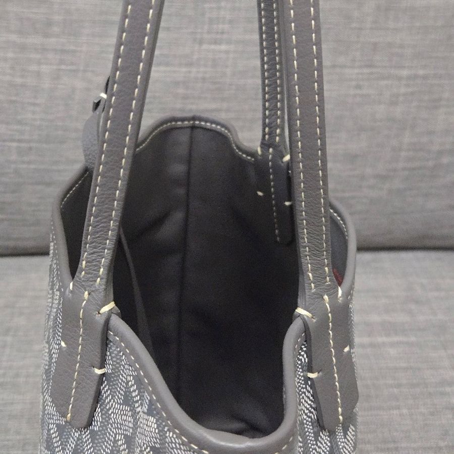 Goyard Anjou mini tote 牛皮雙面迷你 托特子母包 購物包 經典灰-43