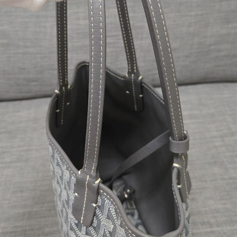 Goyard Anjou mini tote 牛皮雙面迷你 托特子母包 購物包 經典灰-49