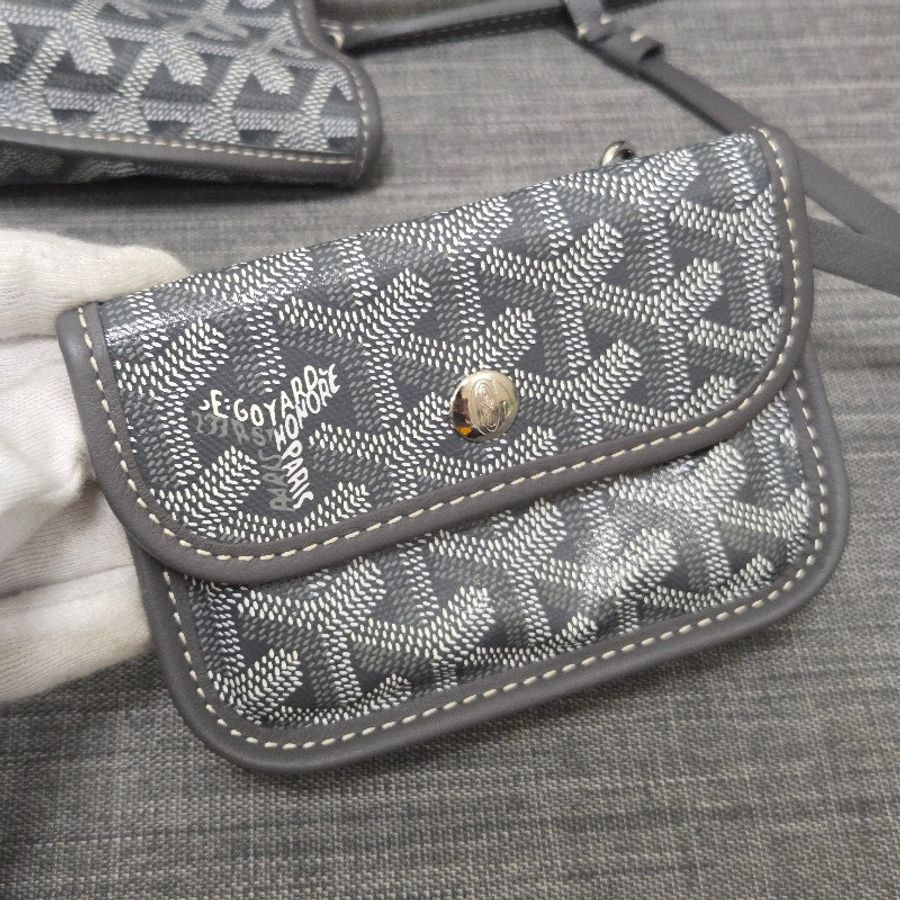 Goyard Anjou mini tote 牛皮雙面迷你 托特子母包 購物包 經典灰-57