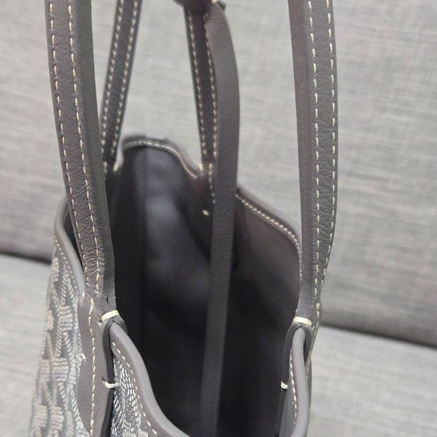 Goyard Anjou mini tote 牛皮雙面迷你 托特子母包 購物包 經典灰-24