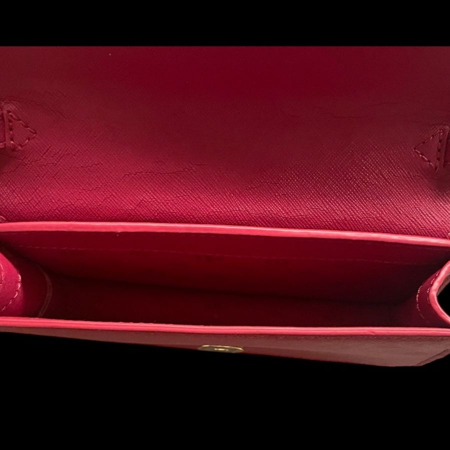 Tory Burch 桃紅壓紋迷你斜背包 / 手拿包 (附可拆式鏈條及護肩皮質背帶)-8