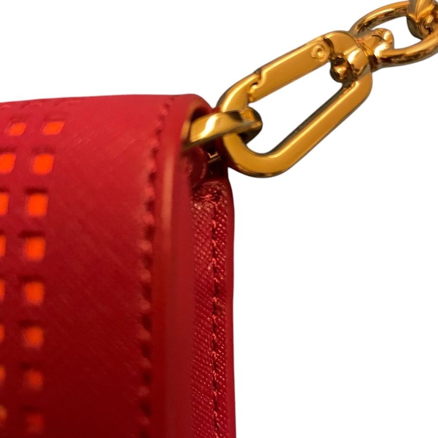 Tory Burch 桃紅壓紋迷你斜背包 / 手拿包 (附可拆式鏈條及護肩皮質背帶)-12