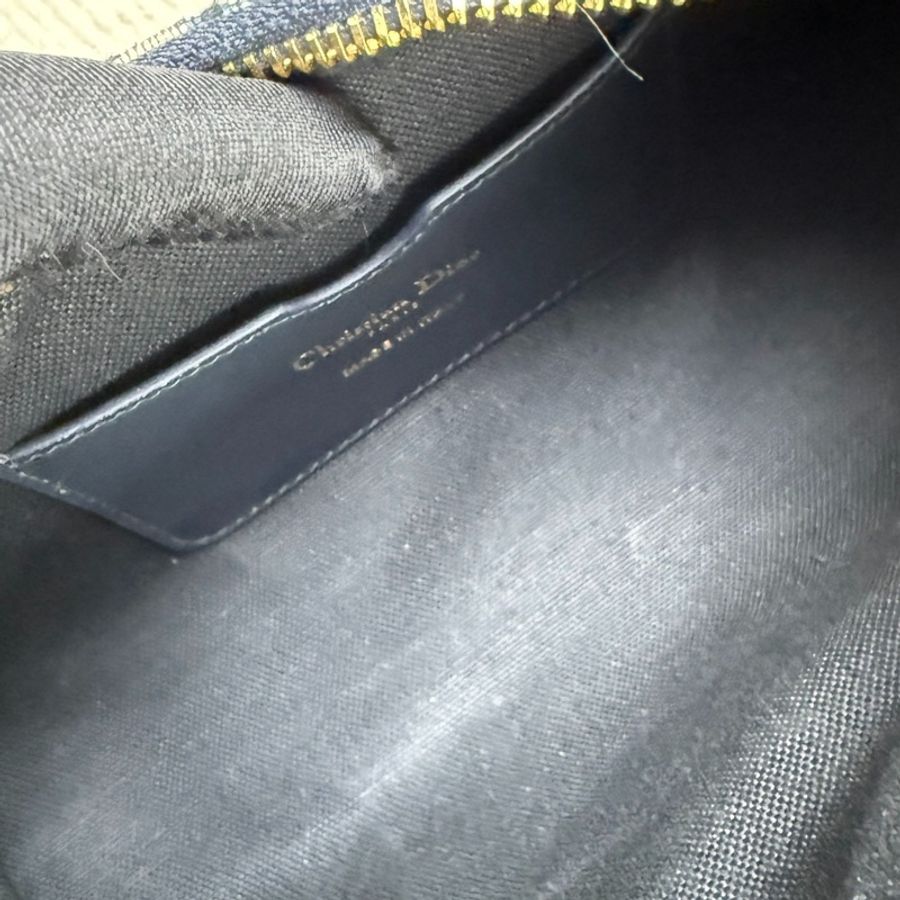 全新代購！Dior 迪奧 蒙田30 Montaigne Cigale 迷你手袋 hobo 水餃包 藍色 Oblique 緹花-7