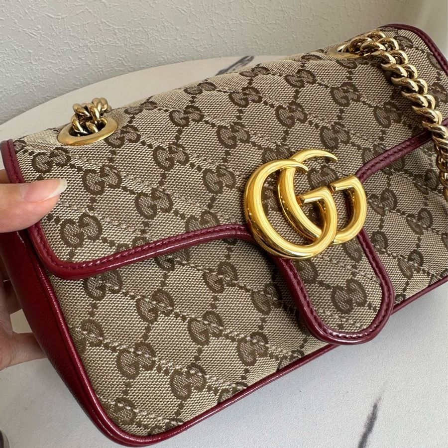 Gucci marmont 布面 經典 22公分-1