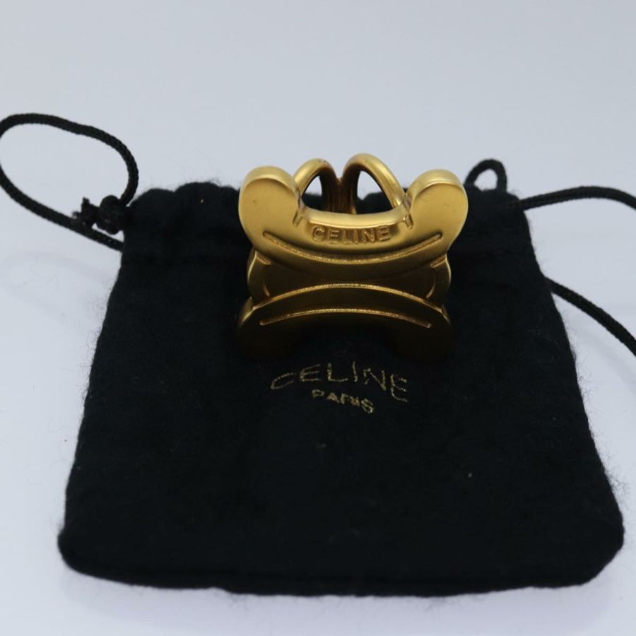 【日本直送】CELINE Triomphe 絲巾戒指 金屬金 Auth ar12111-8