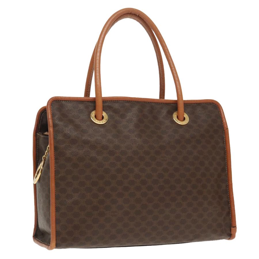 【日本直送】CELINE Macadam帆布手提包 PVC皮革 棕色 金色 正品 96231-0