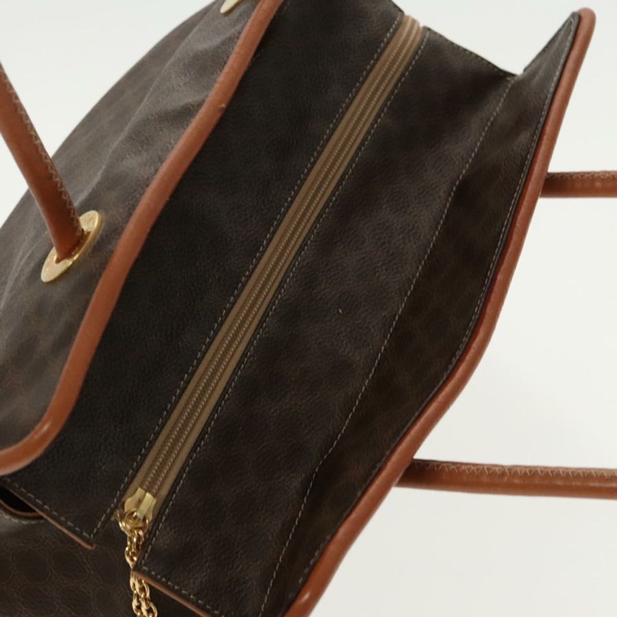 【日本直送】CELINE Macadam帆布手提包 PVC皮革 棕色 金色 正品 96231-5