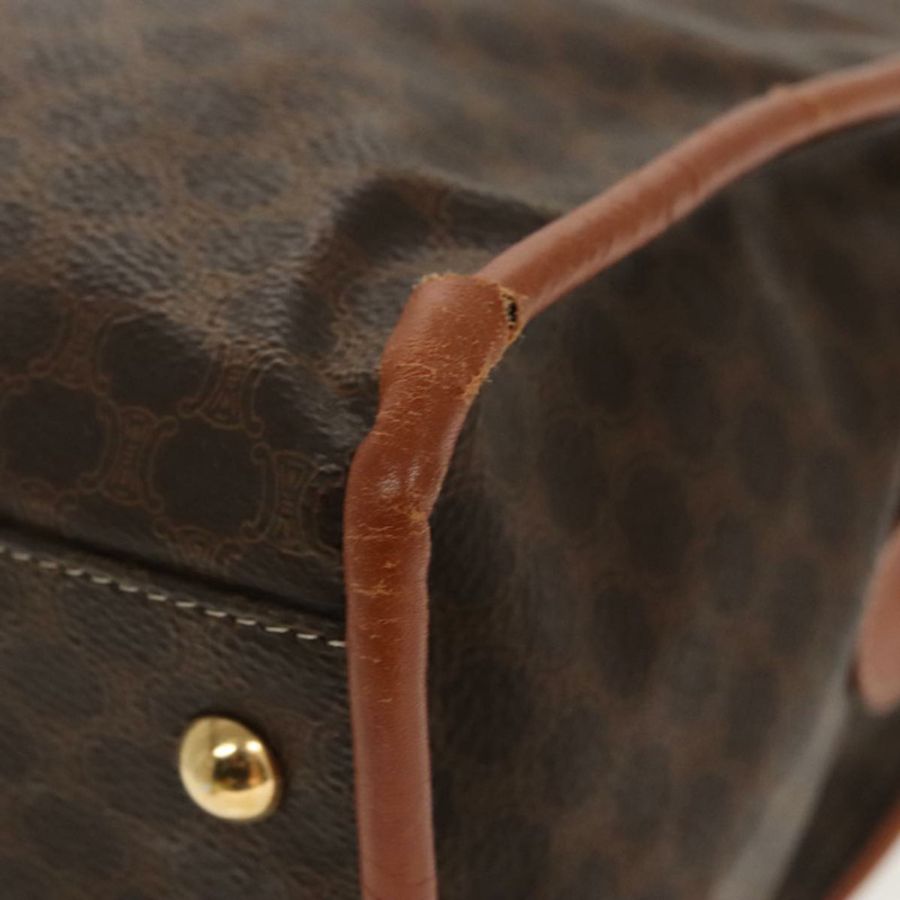 【日本直送】CELINE Macadam帆布手提包 PVC皮革 棕色 金色 正品 96231-8