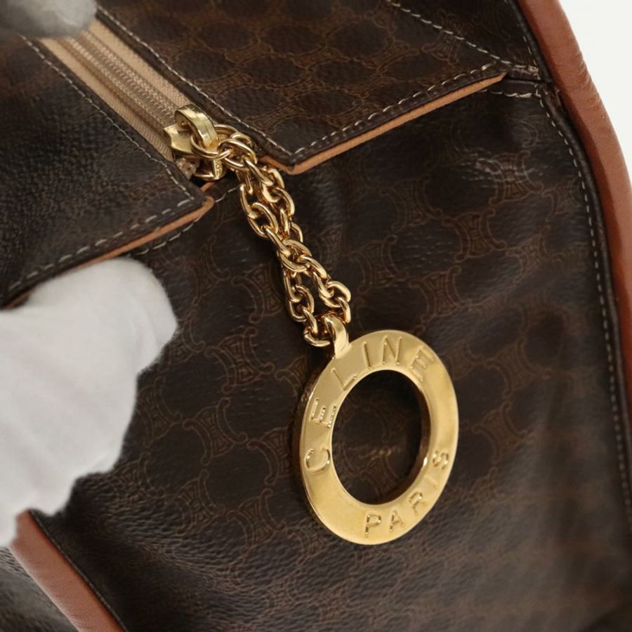 【日本直送】CELINE Macadam帆布手提包 PVC皮革 棕色 金色 正品 96231-9