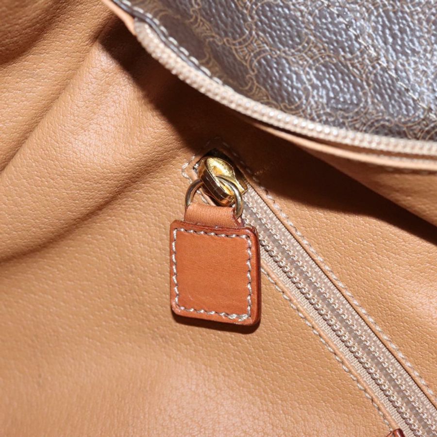 【日本直送】CELINE Macadam帆布手提包 PVC皮革 棕色 金色 正品 96231-19