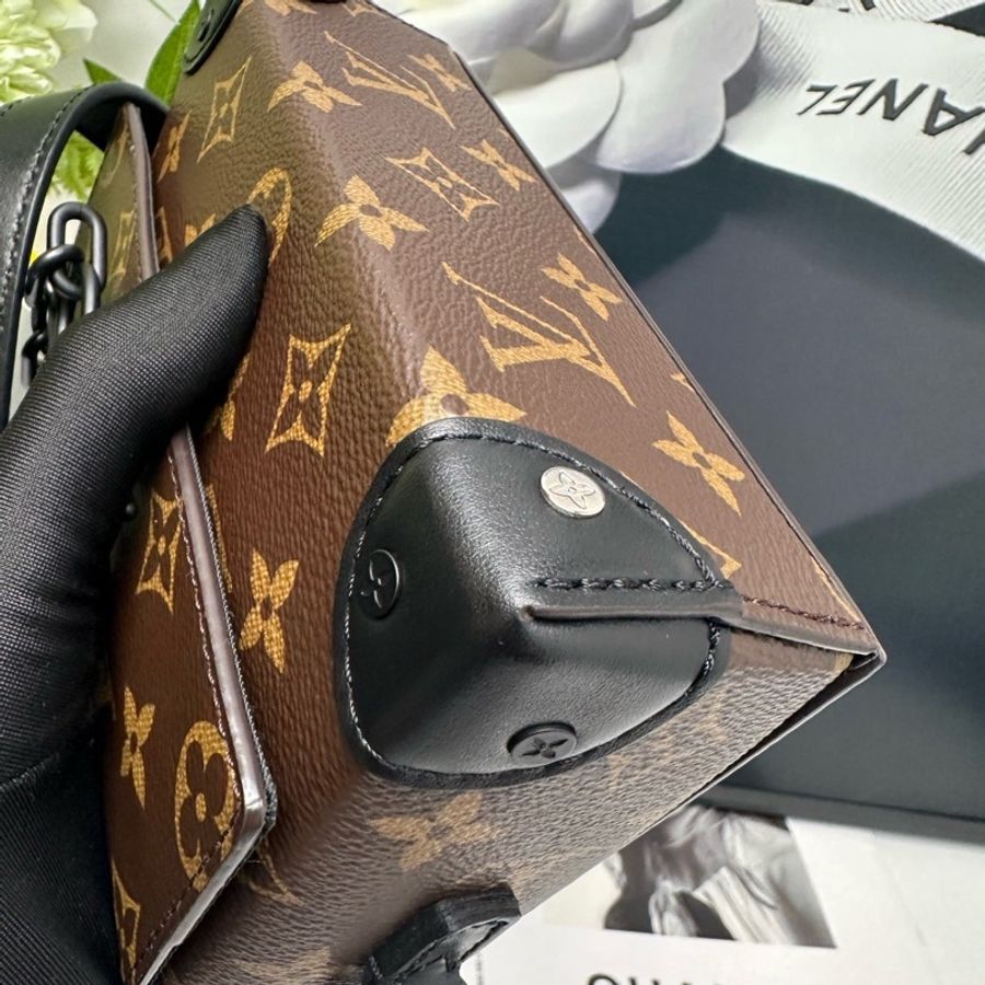 Louis Vuitton Steamer 經典老花配色 芯片款 25年有單 全套細節如圖 好價 Monogram Macassar 塗層帆布 約18 x 11 x 6.5-4