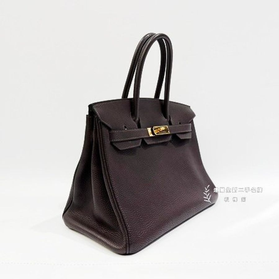 HERMES 可可色TOGO皮金釦 Birkin30-2