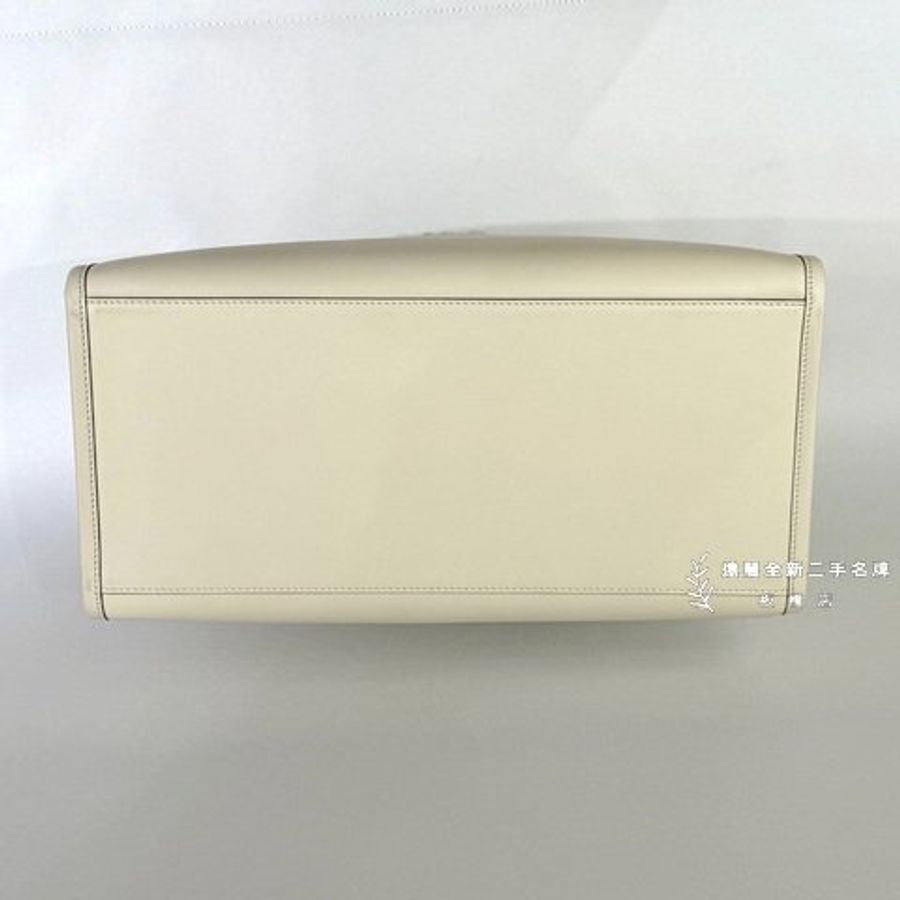 FENDI Sunshine米白色牛皮玳瑁手把托特包-5