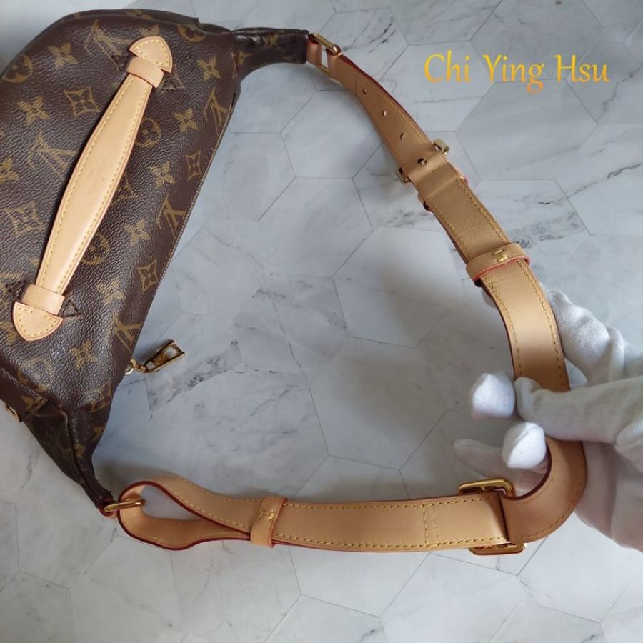 LV M43644 Bumbag🎀現品實拍 🎀 9.3成新Monogram老花字紋 腰包 斜背包 胸口包-85