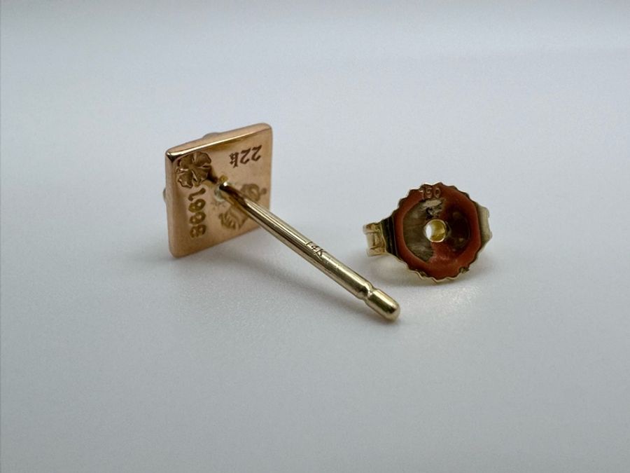 Chrome hearts 22K STUD PYRAMID PLS EMRD 22k金字塔綠寶石耳環 克羅心耳環 祖母綠-1