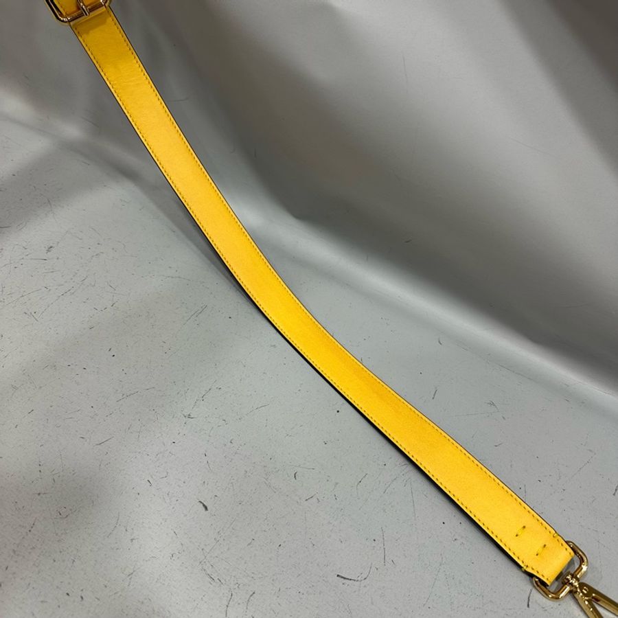 fendi 7va512 黃皮金釦斜背購物袋 手提包-26