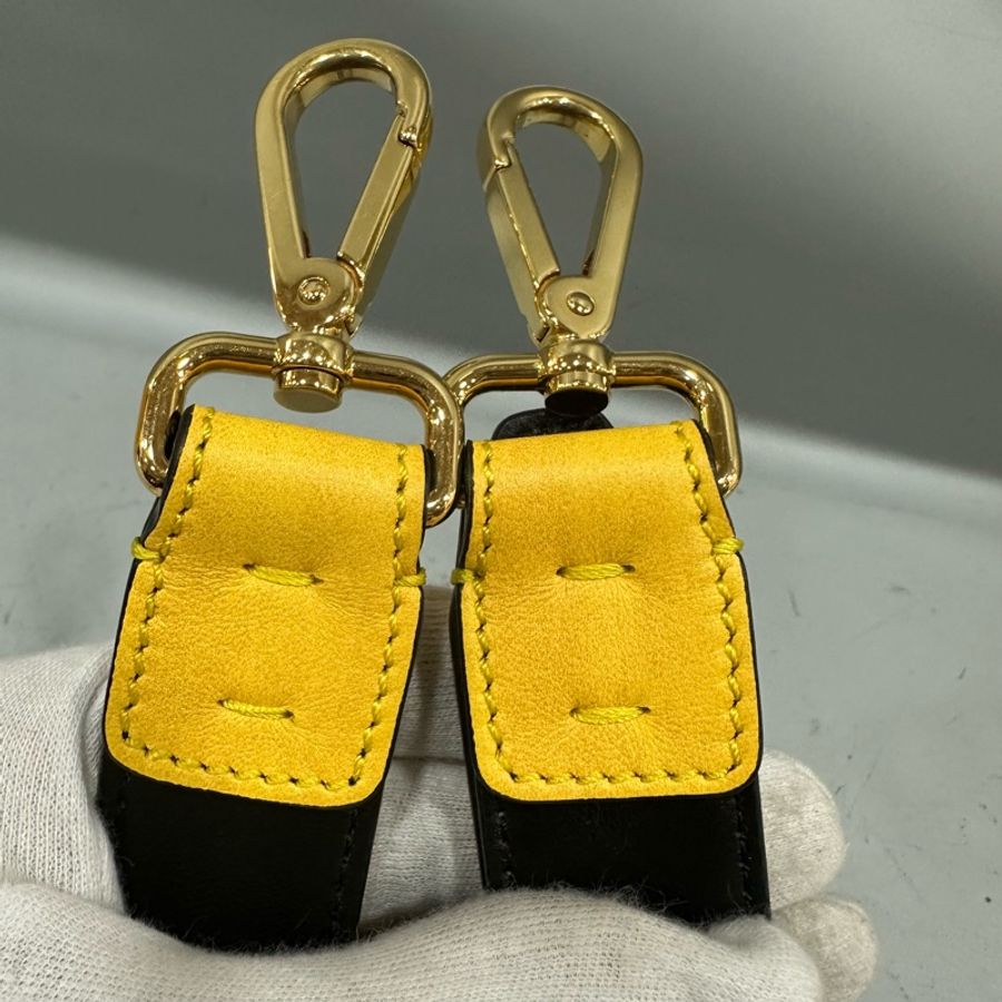 fendi 7va512 黃皮金釦斜背購物袋 手提包-30