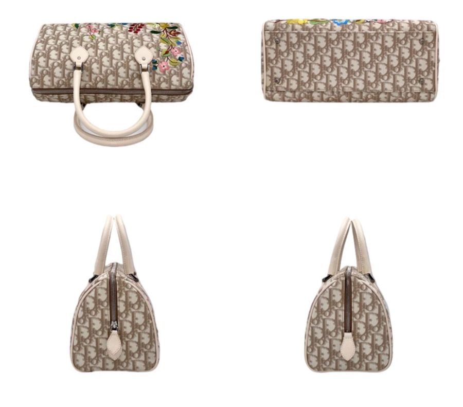 「JL精品代購」95新 Dior 刺繡 波士頓包-5
