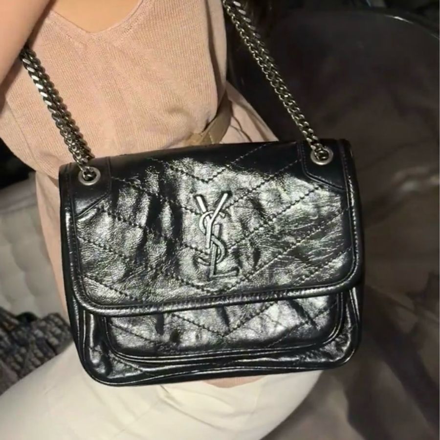 Ysl Niki baby黑銀小號鏈條斜挎包 99新閒置 rose同款🔥-2