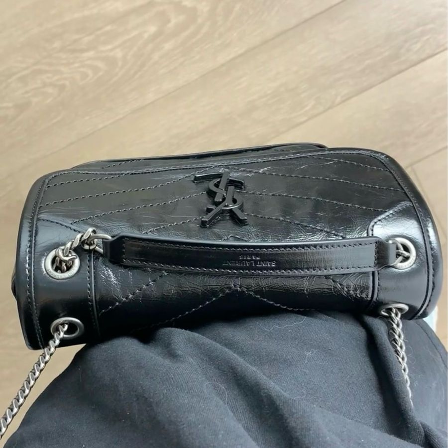 Ysl Niki baby黑銀小號鏈條斜挎包 99新閒置 rose同款🔥-5
