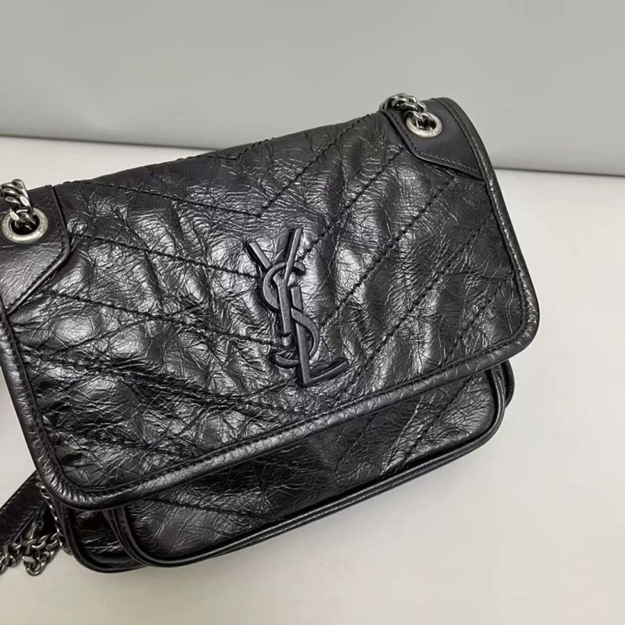 Ysl Niki baby黑銀小號鏈條斜挎包 99新閒置 rose同款🔥-7