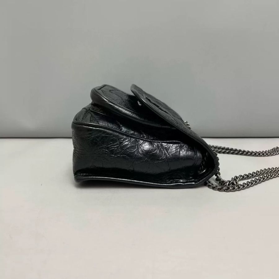 Ysl Niki baby黑銀小號鏈條斜挎包 99新閒置 rose同款🔥-9