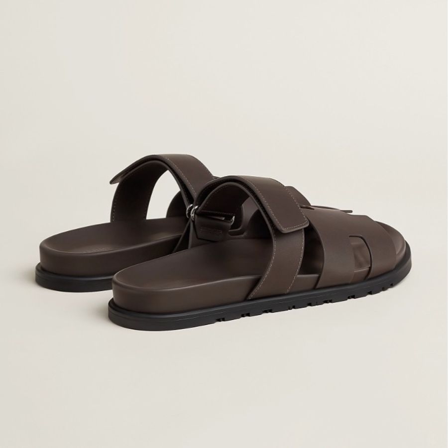 全新 HERMÈS 愛馬仕 Chypre涼鞋 Epsom 大象灰、樹皮色-6