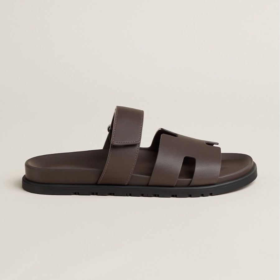 全新 HERMÈS 愛馬仕 Chypre涼鞋 Epsom 大象灰、樹皮色-7