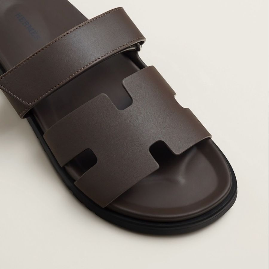 全新 HERMÈS 愛馬仕 Chypre涼鞋 Epsom 大象灰、樹皮色-8