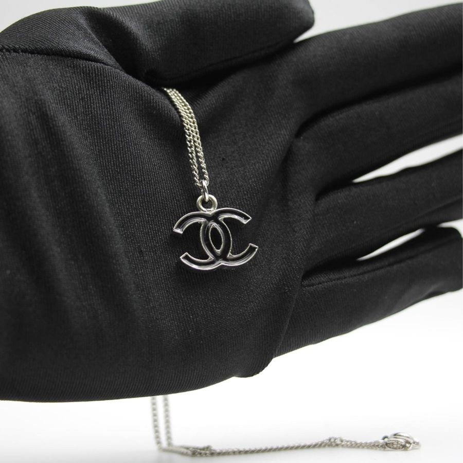 Chanel Vintage 05V琺瑯經典黑色cc項鏈-7