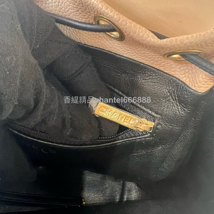 💗香緹國際精品💗 Chanel 355大雙C後背包 奶茶色 荔枝牛-10