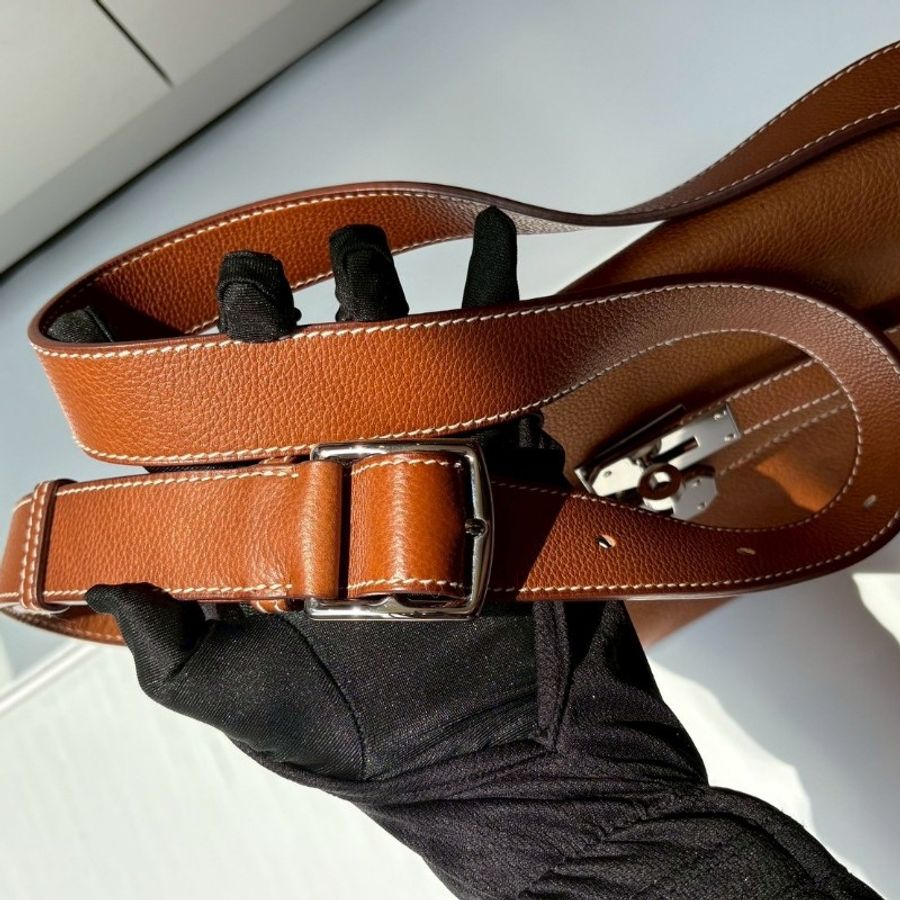 Hermes 銀釦凱莉郵差包 金粽馬鞍皮 Kelly messenger 24-5