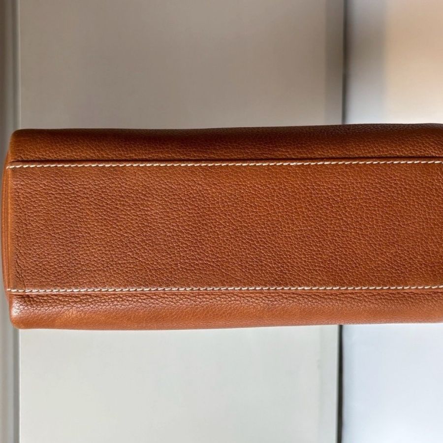 Hermes 銀釦凱莉郵差包 金粽馬鞍皮 Kelly messenger 24-6