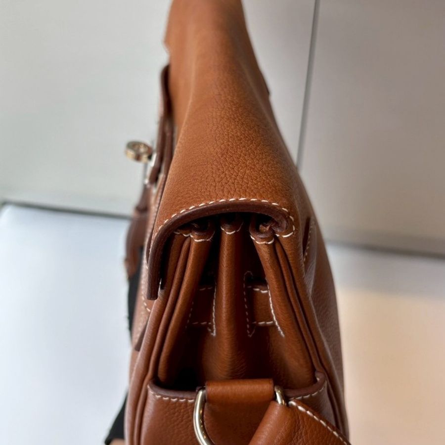 Hermes 銀釦凱莉郵差包 金粽馬鞍皮 Kelly messenger 24-7