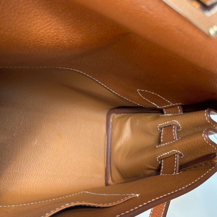 Hermes 銀釦凱莉郵差包 金粽馬鞍皮 Kelly messenger 24-18