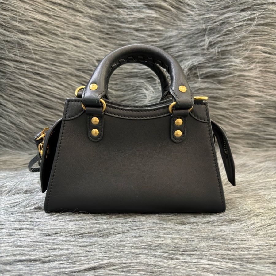 BALENCIAGA 巴黎世家 638527 Neo Classic Nano 黑色 全皮 小鉚釘 肩背包 手提包 斜背包 側背包-2