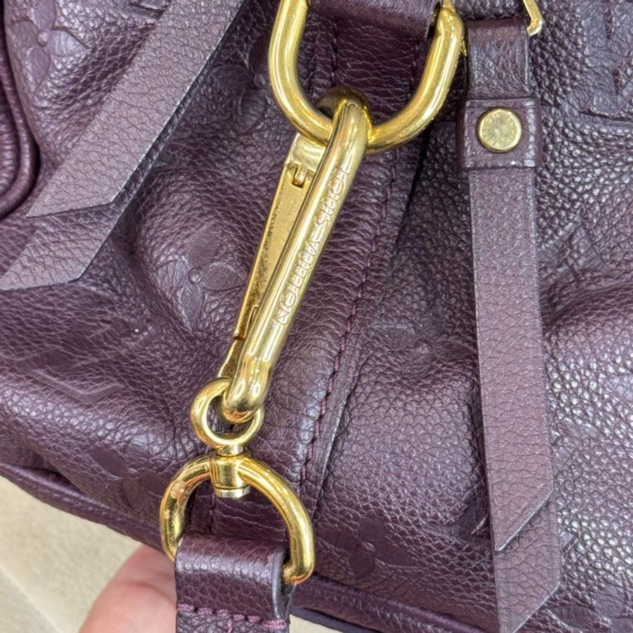 Louis Vuitton 酒紫壓紋老花Speedy 25/ 背帶款💜有便宜-15