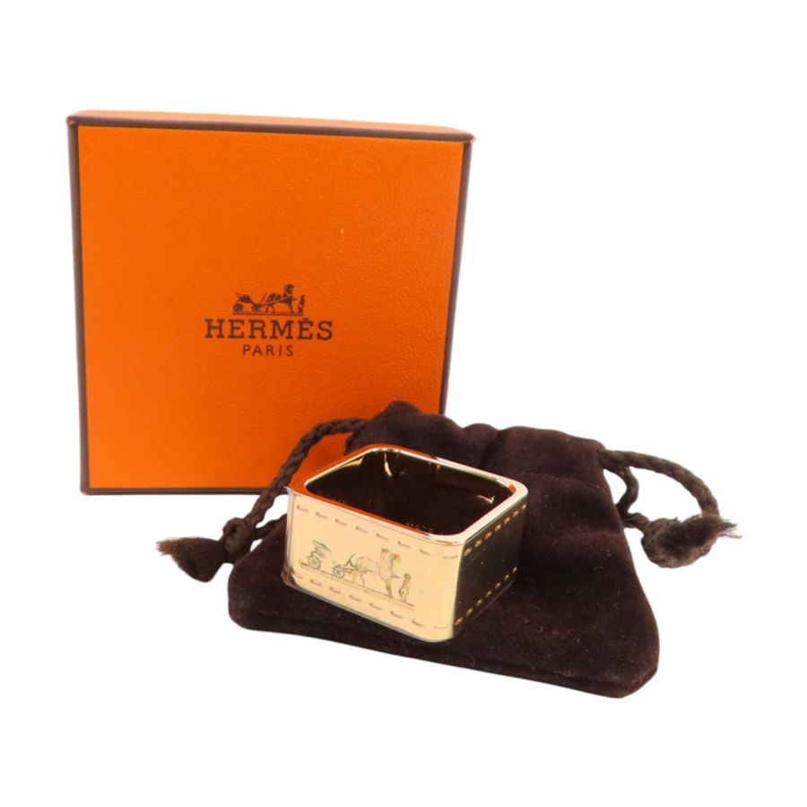 HERMES 黄銅Bolduc Scarf 90 Ring絲巾扣-7