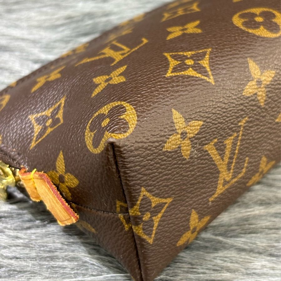 LV M47515 原花 老花 字紋 晚宴包 盥洗包 化妝包 小物包 拉鍊包-7