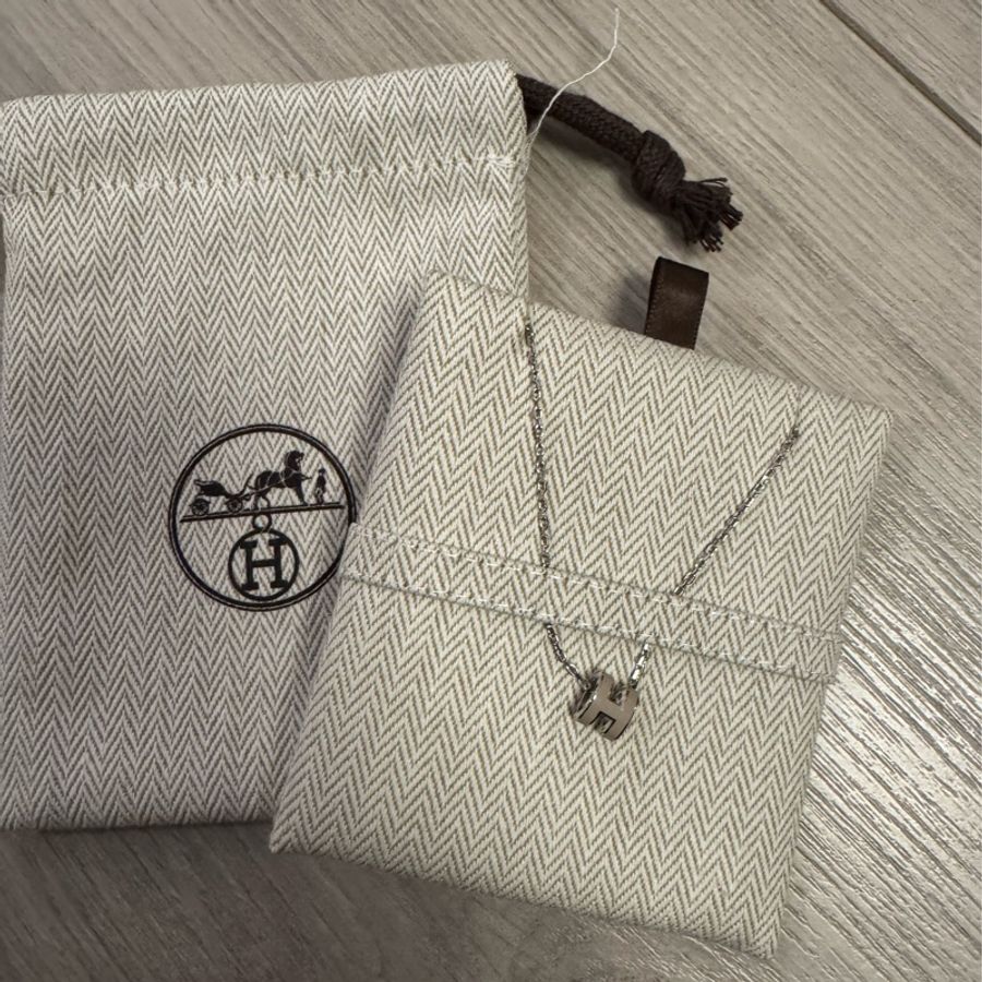 全新Hermès 愛馬仕 mini pop H 小H項鍊剛離櫃奶茶色-2