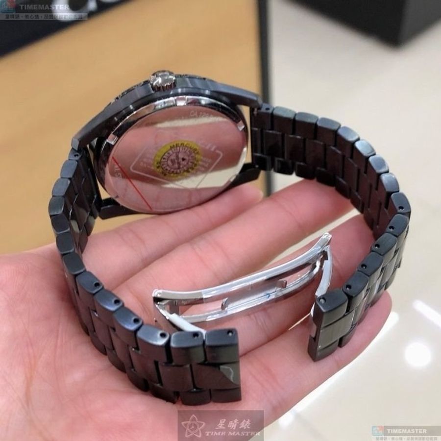COACH手錶,編號CH00247,44mm黑圓形精鋼錶殼,黑色簡約, 中三針顯示, 運動錶面,深黑色精鋼錶帶款-3