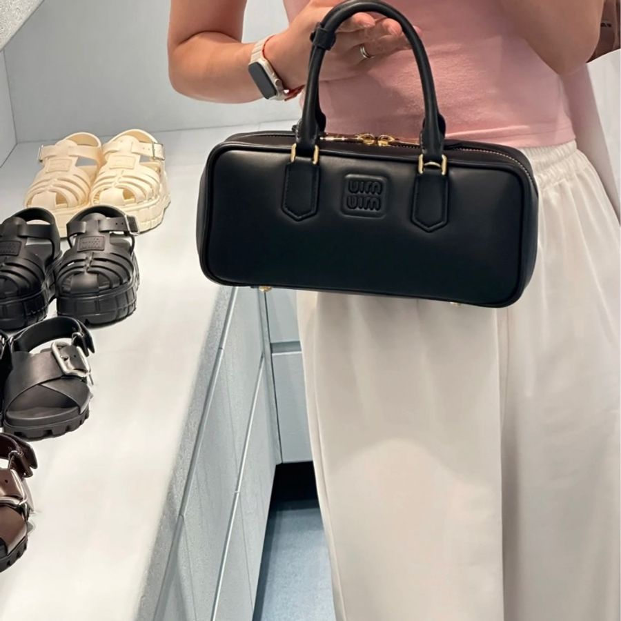 促銷品 Miu Miu Arcadie 皮革手袋 黑色-3