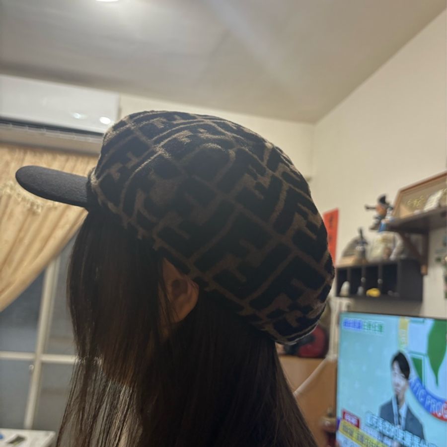 FENDI 棕色羊毛棒球帽報童帽 S號(57公分)-3