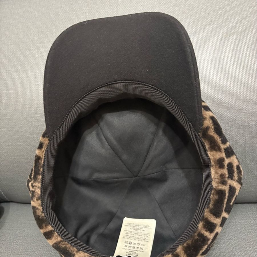 FENDI 棕色羊毛棒球帽報童帽 S號(57公分)-4
