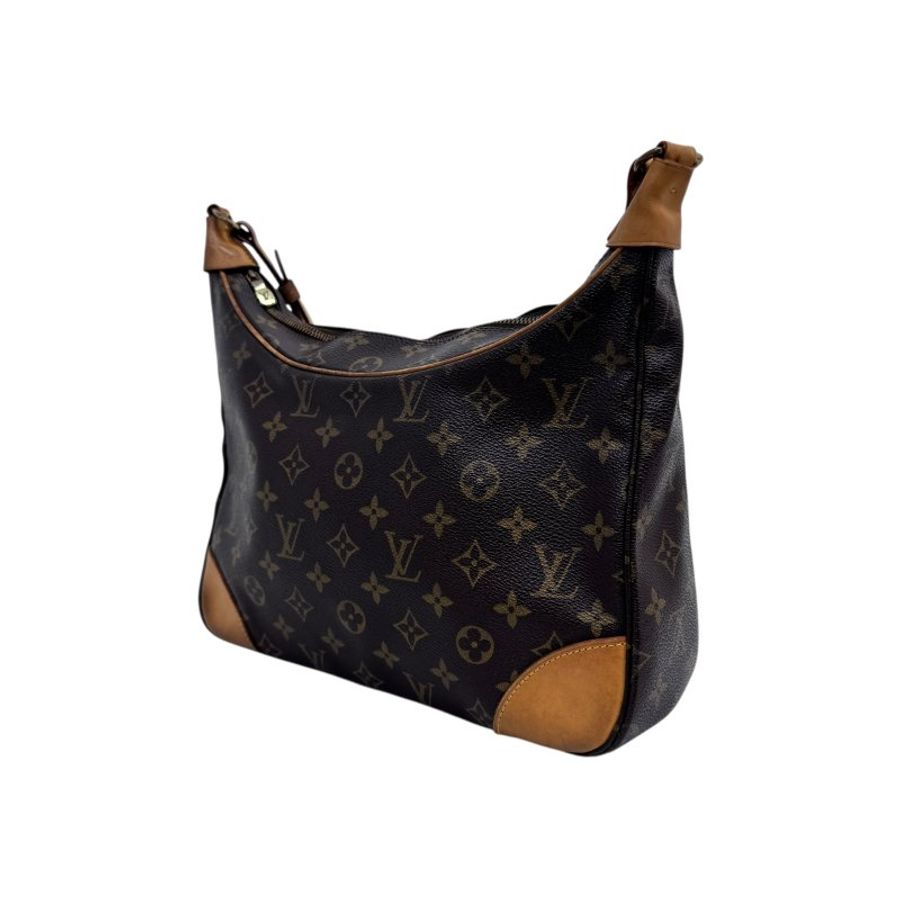 【LOUIS VUITTON】Monogram 啡色老花 Boulogne 牛角包 金扣 中古款 L0791-2